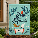 Yom Kippur Garden Flag, Jewish Holiday Yard Banner, Day of Atonement Decor (12x18 Inch)