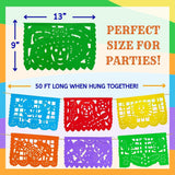 Mexican Papel Picado Banner Set, 4 Pack, Vibrant Fiesta Garland (50ft)