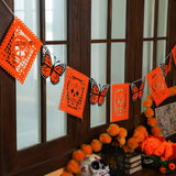 Butterfly Papel Picado Banner, Dia de los Muertos Decorations (6 Pack)