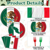 Mexico Flag Party Tableware Set, 100-Piece Fiesta Supplies (25 Guests)