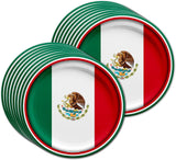 Mexico Flag Party Supplies Set, 16 Guests, Fiesta Tableware Kit