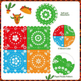 Mexican Fiesta Papel Picado Napkins, 50 Count, 13x13 Inch, Vibrant Party Decorations