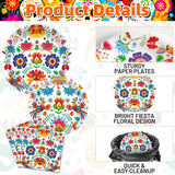 Mexican Fiesta Tableware Set, Floral Bird Plates, Napkins, Forks (100 Pieces)