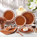 Mexican Fiesta Tableware Set, Floral Pattern Plates, Napkins, Forks (24 Guests)