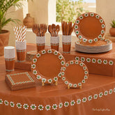 Mexican Fiesta Tableware Set 452PCS, Plates Napkins Cups Tablecloth for 50 Guests