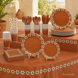 Mexican Fiesta Tableware Set 452PCS, Plates Napkins Cups Tablecloth for 50 Guests