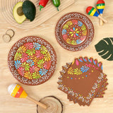 Mexican Fiesta Tableware Set, Talavera Floral Plates, Napkins (48PCS)