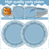 Blue Talavera Paper Dessert Plates, 7 Inch Mexican Fiesta Tableware (50PCS)