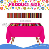 Mexican Fiesta Tablecloth Set, 12PCS Striped Serape Covers (54x108 Inch)