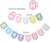Pastel Felt Happy Birthday Banner, Macaron Rainbow Garland, First Birthday Party Decor