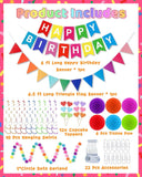 Rainbow Birthday Party Decorations, Swirl Streamers, Honeycomb Balls, Dot Garland (Eco-Friendly Paper)