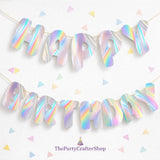 Holographic Happy Birthday Banner, 9FT Rainbow Garland, Y2K Party Decor