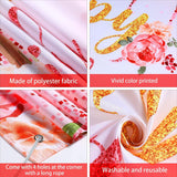 Rose Gold Floral Birthday Backdrop, Glitter Party Banner, Photo Booth Decor