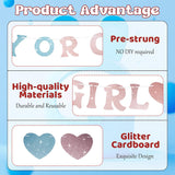 Glitter Boy or Girl Gender Reveal Banner, Pre-Strung Baby Shower Decor