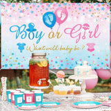 Boy or Girl Gender Reveal Banner, Blue Pink Baby Shower Backdrop (70.8x43.3 Inch)