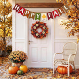Happy Fall Felt Banner, Autumn Maple Leaf Garland, Thanksgiving Mantel Decor