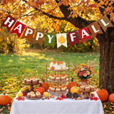 Happy Fall Felt Banner, Autumn Maple Leaf Garland, Thanksgiving Mantel Decor