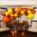 35pc Autumn Latex Balloon Set, Burnt Orange, Burgundy, Yellow, White (Party Decor)