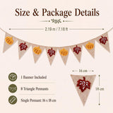 Burlap Pumpkin Maple Leaf Banner, Rustic Autumn Garland, Farmhouse Decor