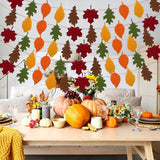 5pc Felt Maple Leaf Garland, Autumn Harvest Banner, Thanksgiving Decor