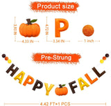 Happy Fall Felt Banner, Pre-Strung Pumpkin Garland, Autumn Party Decor