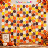 205FT Fall Circle Dot Garland, Autumn Harvest Party Decor (16 Strands)