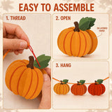 3D Pumpkin Paper Banner, Autumn Garland, Thanksgiving Bunting Decor