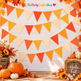 Fall Pennant Garland Set, Autumn Triangle Bunting, Thanksgiving Party Decor