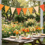 Fall Pennant Garland Set, Autumn Triangle Bunting, Thanksgiving Party Decor