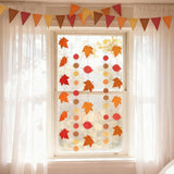 Autumn Felt Bunting Set, Maple Leaf Pennant Garland, Circle Dot Streamers, Thanksgiving Decor, Home Party