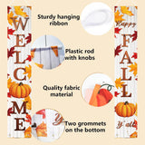 Happy Fall Welcome Banner, Autumn Porch Sign, Harvest Door Decoration