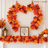 2-Pack Fall Maple Leaf Garland, 5.9FT Artificial Autumn Decor (11.8FT Total)