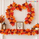 2-Pack Fall Maple Leaf Garland, 5.9FT Artificial Autumn Decor (11.8FT Total)