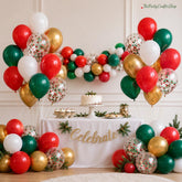 Mexican Independence Day Balloon Garland Kit, Green Red White Gold Fiesta Decorations