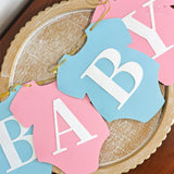 Pink Blue Oh Baby Banner, Glitter Heart Baby Shower Garland (8FT)