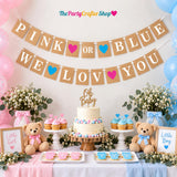 Pink or Blue Gender Reveal Banner, Baby Shower Party Decor (5ft)
