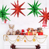 Mexican Independence Day Star Balloons, Red Green Foil, 22 Inch Fiesta Decorations