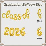 Class of 2026 Graduation Balloon Banner, Gold Foil Party Decorations