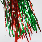 2 Pack Mexican Independence Day Foil Fringe Curtains, Red Silver Green Fiesta Decorations (3.2x6.6 Ft) TP