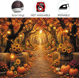 Enchanted Autumn Forest Backdrop, Fall Woodland Path Photography Prop (10x8FT)