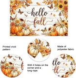 Hello Fall Pumpkin Patch Backdrop, Autumn Harvest Photography Background (6x3.6FT)