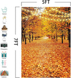 5x7FT Autumn Forest Backdrop, Fall Landscape Photography Background (Polyester)
