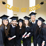 Gold Glitter Class of 2026 Graduation Banner, Eco-Friendly Paper Garland (6ft)