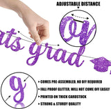 Purple Glitter Graduation Banner, 10FT Congrats Grad Garland, Class of 2026 Party Decor