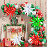 72PCS Mexican Independence Day Star Balloons, Red Green White Foil Spike Balloons, 26 Inch Explosion Star Cone Balloons, Mexico Fiesta Decor