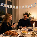 Yom Kippur Burlap Banner, Star of David, Jewish Holiday Decor