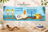 Yom Kippur Banner, 24x71 Inch Jewish Holiday Tapestry, Indoor Outdoor Decor