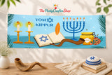 Yom Kippur Banner, 24x71 Inch Jewish Holiday Tapestry, Indoor Outdoor Decor