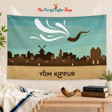 Yom Kippur Banner, Jewish Holiday Party Backdrop, Indoor Celebration Decor (47x71 Inch)