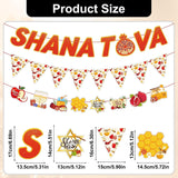 Shana Tova Banner Set, Pomegranate Pennant Bunting, Jewish Holiday Decor (3 Piece)